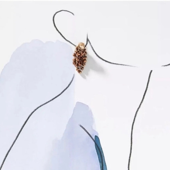 Anthropologie, Waterfall Beaded Drop Earrings, Taupe Brown -NWT!! - Picture 4 of 9